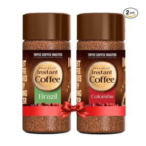 Toffee Coffee Roasters Instant Coffee (Columbia & Brazil, Pack of 2) | Shark Tank Special