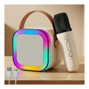 Toy Imagine Rechargeable Karaoke Mic with Speaker, Wireless Bluetooth & RGB LED Lights