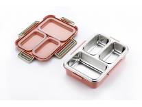 Toysbuddy ABS Lunch Box 3 Compartment Pink