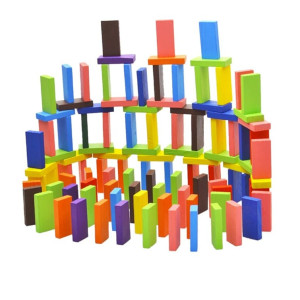 Toyshine 120 Pcs 12-Color Wooden Dominos Blocks Set