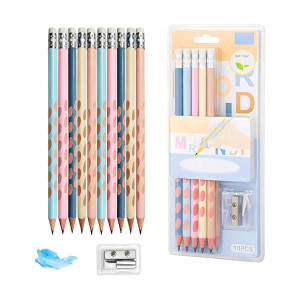 Toyshine HB Pencil Set with Erasers, Grip, Sharpener & Cap