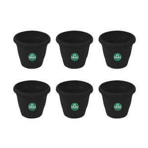 TrustBasket UV Treated Heavy Duty Round Plastic Pots (6 Inches), Set of 6