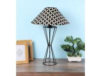 Tu Casa Table Lamps Black Metal Base Geometric Print Shades for Rs. 307