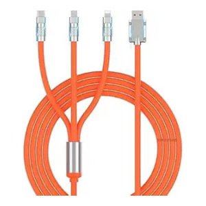 Original Unbreakable 1.2 Mtr 3 in 1 Fast Charging Cable