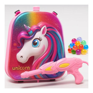 GRAPHENE Unicorn Holi Pichkari Extra Large 5800ml Water Gun with Backpack & 100 Balloons