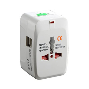 Universal Travel Adapter with Dual USB at Rs274 | Amazon Deal