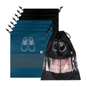 Urbane Home Non-Woven Shoe Bags with Transparent Window & Dori Cover