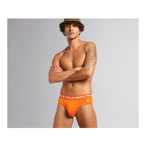 U.S. Polo Assn. Men Logo Waistband Cotton Stretch IYAH Briefs