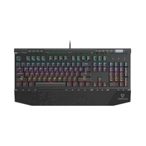 Vertux Ergonomic Gaming Keyboard with Wrist Rest, RGB Backlit Mechanical