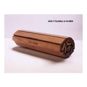 Vesta Homes Acacia Wood Sofa Armrest Tambour Tray