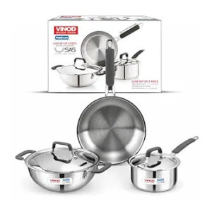 Vinod Luxury Edition Triply Stainless Steel Cookware Set 5 Pc