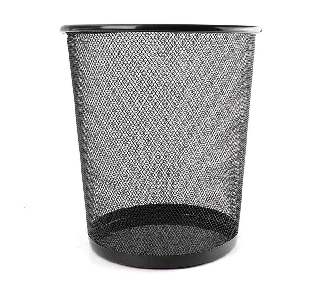 Deal VUNEXO Metal Mesh Dustbin Black Rs. 285