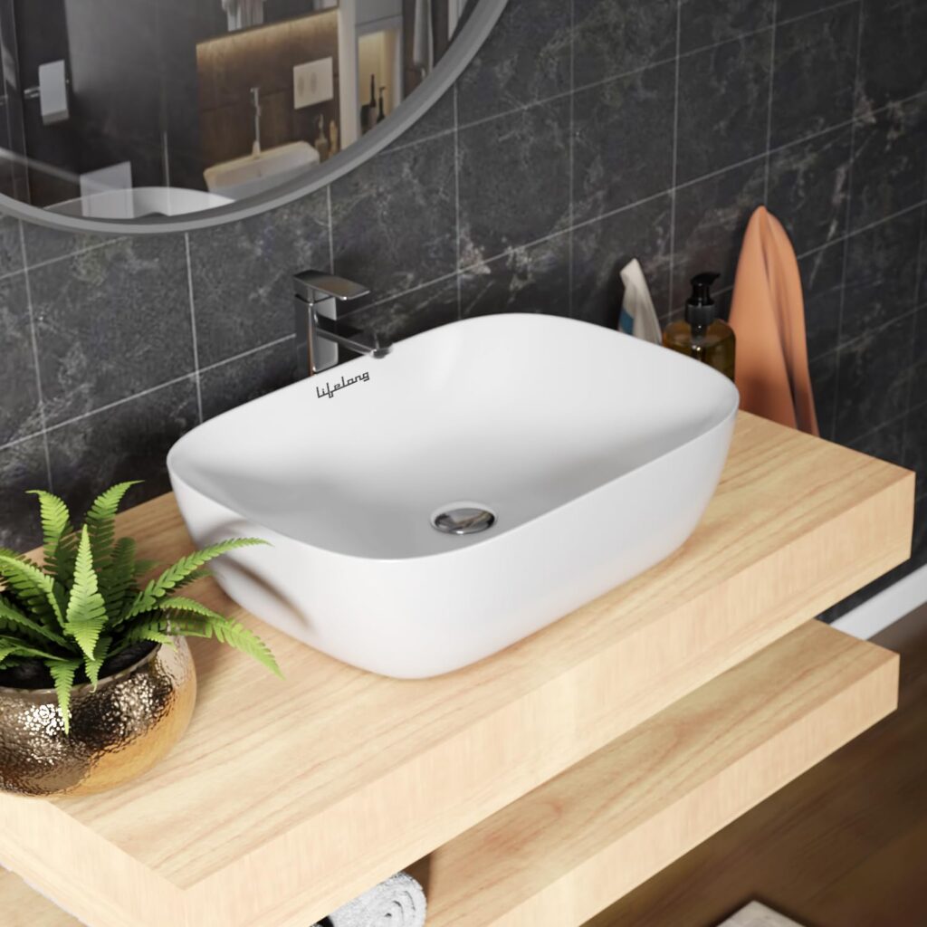 Deal Lifelong Wash Basin Ceramic Countertop Sink 1289 Rs Amazon