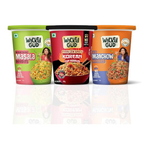 WickedGud Cup Noodles Variety Pack (Fiery Korean, Masala & Manchow)