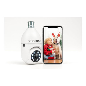 Outdoor Security Camera, WiFi PTZ Dome Camera with Night Vision, Mobile App Control
