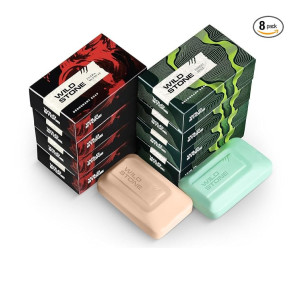 Wild Stone Ultra Sensual & Forest Spice Bath Soaps (Pack of 8)