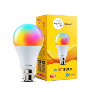 Wipro 9W Bluetooth Smart Bulb B22 with 16M Colours, Tunable White, Dimmable & App-Control