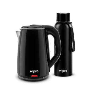 Wipro Elato Cool Touch Electric Kettle (1.8L) & 24Hrs Hot/Cold Vacuum Flask Combo