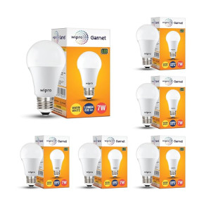 Wipro Garnet 7W LED Bulb Warm White with Surge Protection