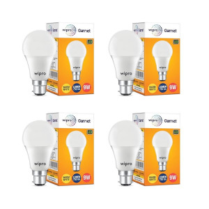 Wipro Garnet 9W LED Bulb Warm White (2700K) B22 Base with Surge Protection