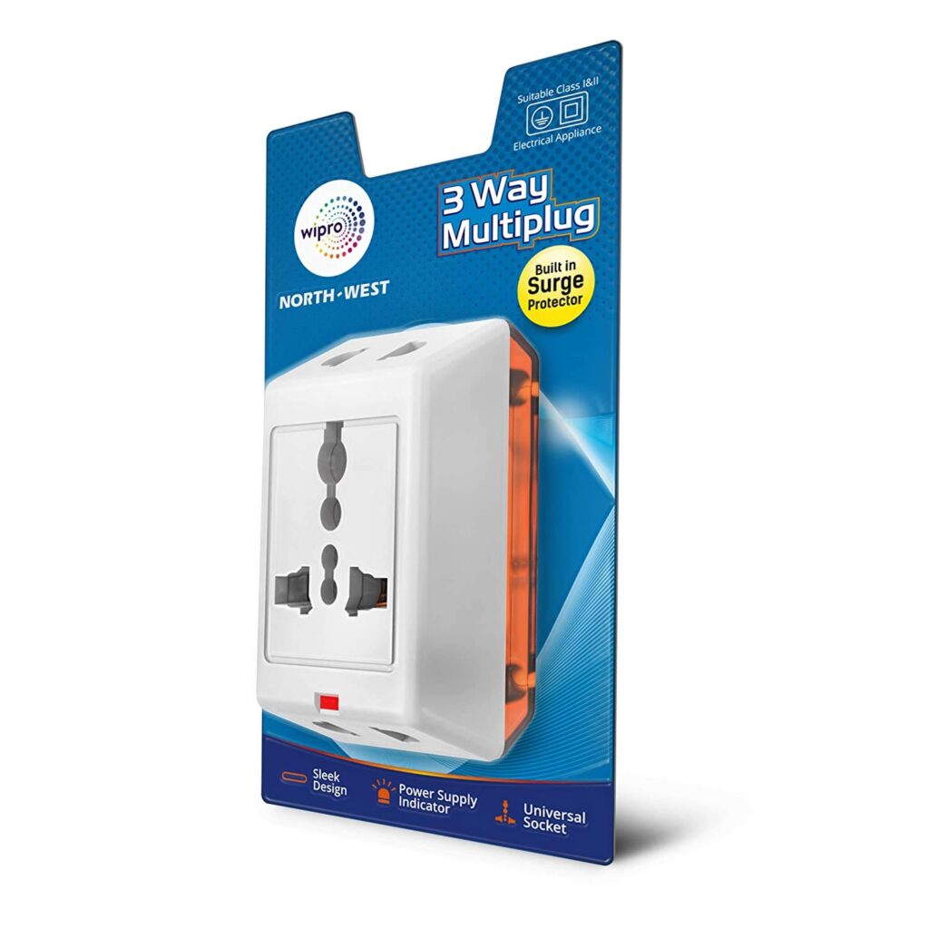 Wipro Multiplug Adaptor with Surge Protection for Home & Office Rs. 106
