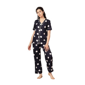 Women’s Solid Half Sleeves Night Suit Pajama Set