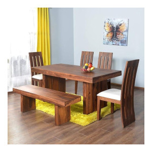 Wood Delmonte Six Seater Dining Table Set