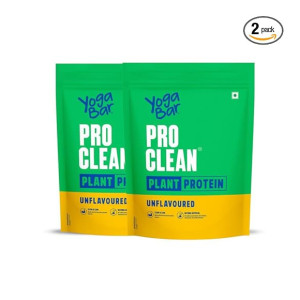 Yogabar Pro Clean Plant Protein Unflavored 28g Protein 500g Pack of 2