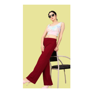 YOZO Women Regular Fit Viscose Rayon Trousers