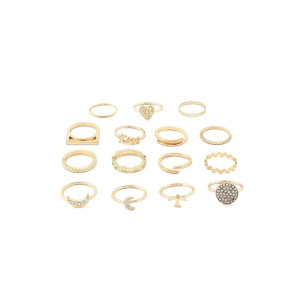 ZAVERI PEARLS Gold Tone Classy Stackable Rings For Women