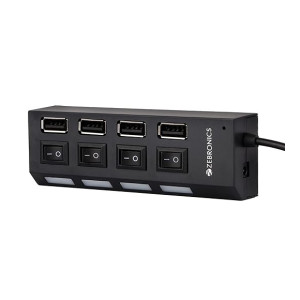 ZEBRONICS 150Hb 4 Port USB Hub with On/Off Switch