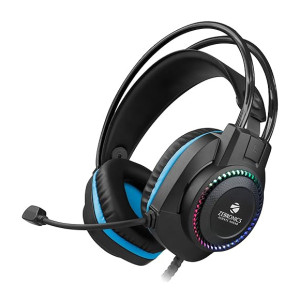 Zebronics Jet Premium Wired Gaming Headphone with LED Light, 40mm Drivers, Flexible Mic