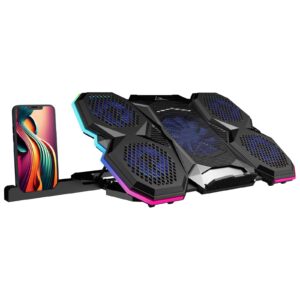Zebronics NC8000 Laptop Cooling Pad Upto 17 inch 5 Fans 10 RGB Modes USB Port Mobile Holder Rs.1219 @ Amazon