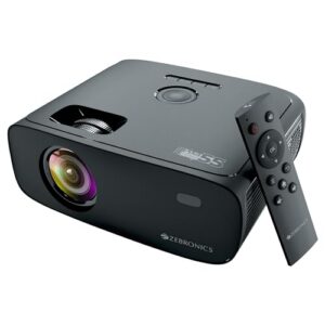ZEBRONICS PIXAPLAY 55 Smart Projector 8000 Lumens 4K Support 150 Inch Screen Bluetooth HDMI WiFi