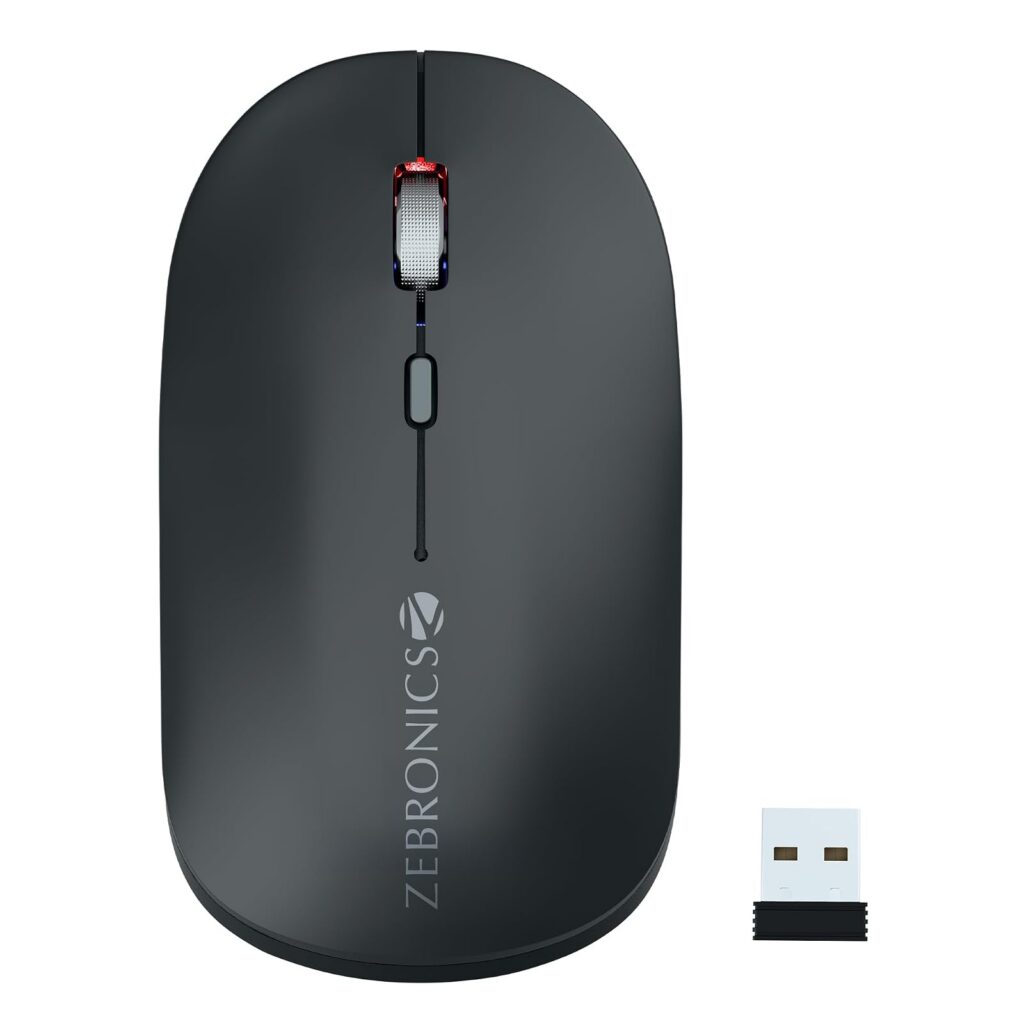 Zebronics Poise Wireless Mouse Dual Mode Silent Operation for Laptop