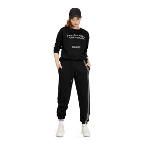 ZEYO Women’s Cotton Track Suit Typography Printed Sweatshirt Co-ords Set