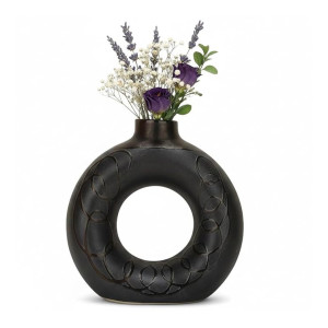 Benavji Black Ceramic Donut Vase at Rs99 | Amazon Deal