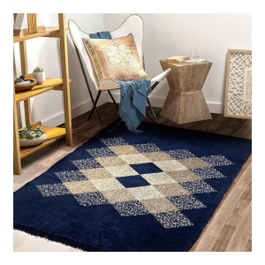 BSB HOME Chenille Carpet Blue 4×6 ft at Rs417 | Amazon Deal