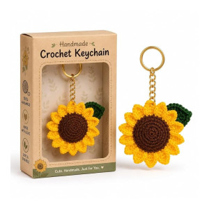 Handmade Crochet Sunflower Keychain at Rs59 | Amazon Deal